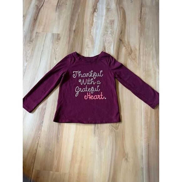 Cat & Jack “Thankful with a Grateful Heart” Girls 3T Long Sleeve - Picture 1 of 5